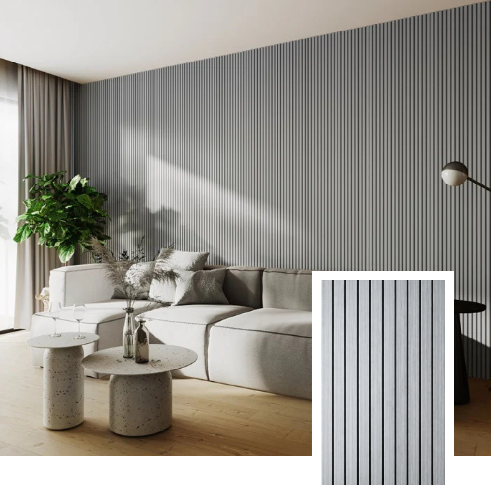 Nordive™ Acoustic Slat Panel — Smoked Oak (2.7 m × 1.10 m)