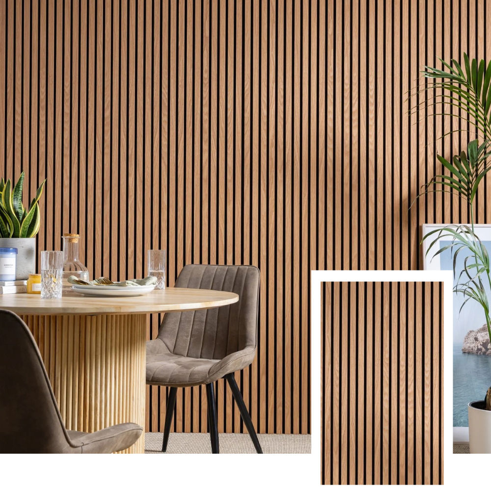 Nordive™ Acoustic Slat Panel — Smoked Oak (2.7 m × 1.10 m)